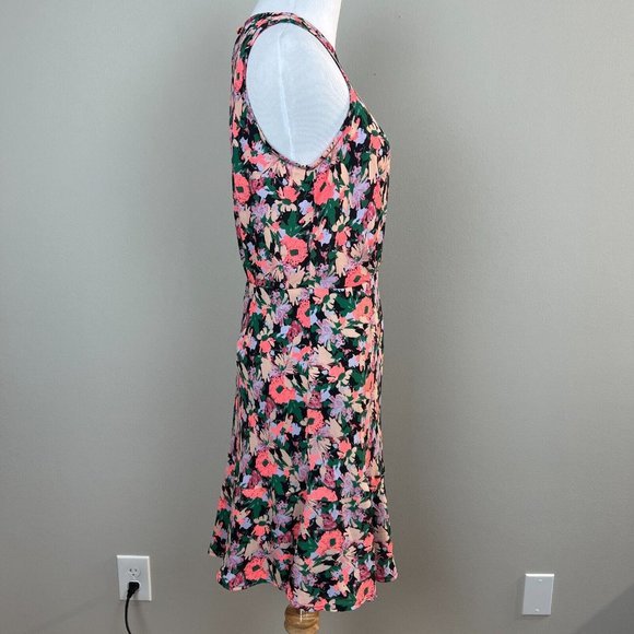 J Crew Mercantile Dress 2 Draped Waist Floral Multicolor A-Line Sleeveless - Picture 3 of 12